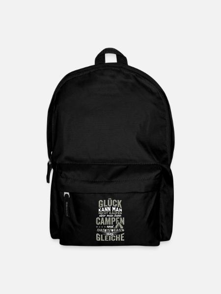 Glück kann man nicht kaufen Campen Geschenk - Rucksack - Schwarz