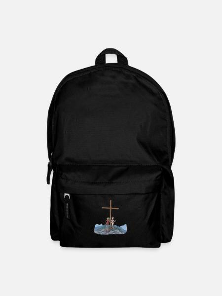 Wanderer am Gipfelkreuz im Gebirge - Rucksack - Schwarz