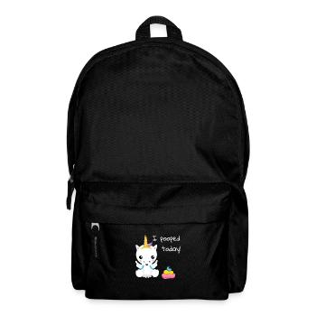 I pooped today cute white unicorn - Backpack - black - Front