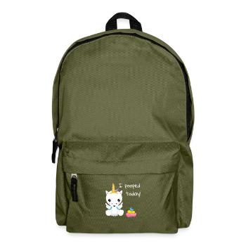 J'ai fait caca aujourd'hui une licorne blanche mignonne - Sac à dos - vert olive - Devant