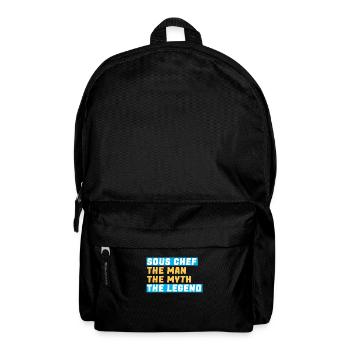 Chapeau de Chef, Chef, Cuisine, Cinq étoiles, Or, 5, - Sac à dos - noir - Devant