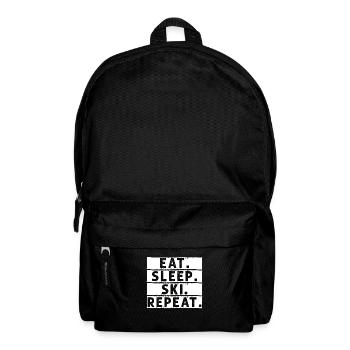 Skiers Downhill Mountains Ski Sports Skis Skiing - Backpack - black - Front
