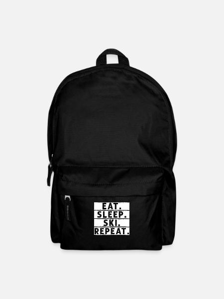 Skifahrer Abfahrt Berge Ski Sport Skier Skifahren - Rucksack - Schwarz