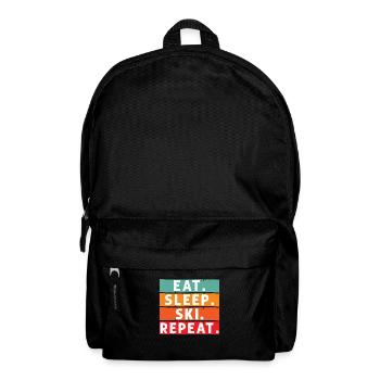 Skiers Downhill Mountains Ski Sports Skis Skiing - Backpack - black - Front