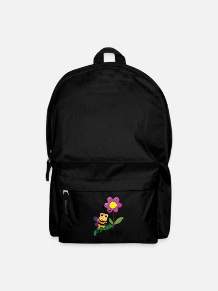 Bee on flower - Backpack - black