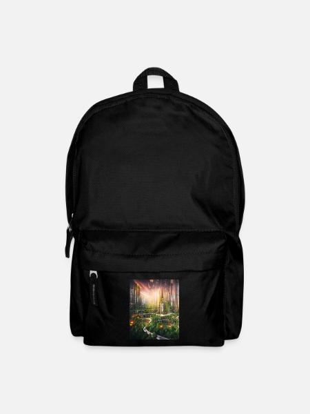 Amazing Magical Fairytale City from the Future - Backpack - black