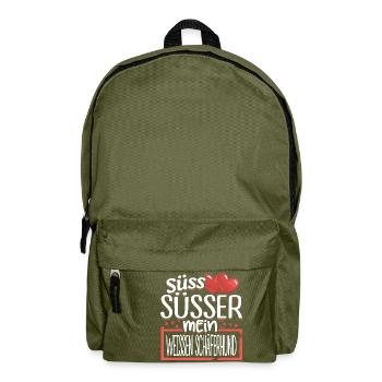 WEISSEN-SCHÄFERHUND- süss - Rucksack - Olivgrün - Vorne