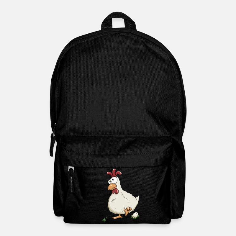 verrücktes Huhn mit Ei Bauer Landwirt Geschenk - Rucksack - Schwarz