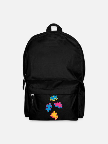 four puzzle pieces - Backpack - black