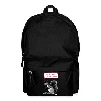 Geh mir nicht auf die Nüsse - Rucksack - Schwarz - Vorne