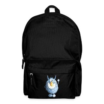 Blue grinning monster - Backpack - black - Front