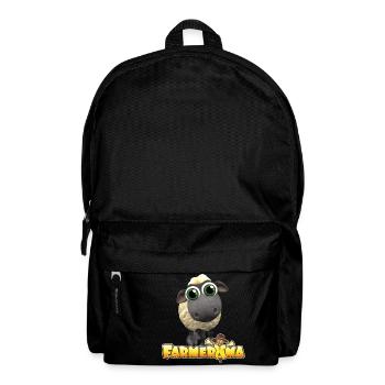 Farmerama Logo und Schaf mit großen Augen - Rucksack - Schwarz - Vorne