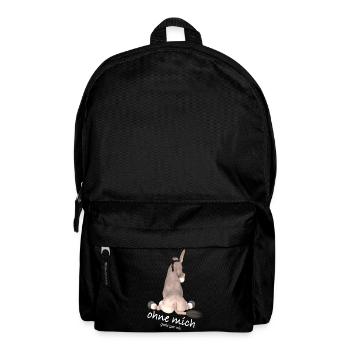 ohne mich geht gar nix, Witzig, Esel - Rucksack - Schwarz - Vorne