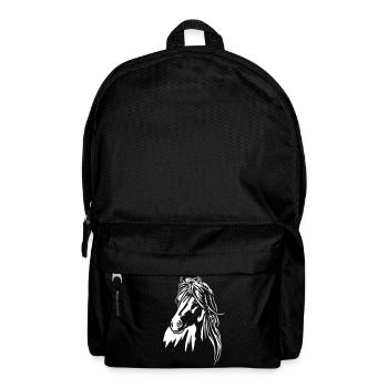 Pferd Kopf "Black Edition" - Rucksack - Schwarz - Vorne