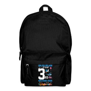 Marine Biology Birthday Party Birthday 3 Three - Backpack - black - Front