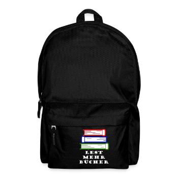 Lest mehr Bücher! - Rucksack - Schwarz - Vorne