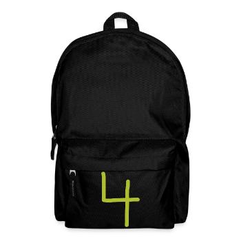 4 Number four number green birthday - Backpack - black - Front