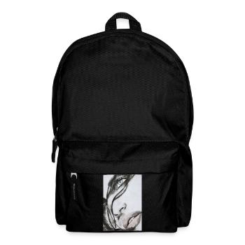 Schöne Frau Portrait – Realistische Skizze - Rucksack - Schwarz - Vorne