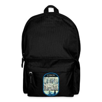 Azulejos Shield, Lisbon Portugal Ceramics - Backpack - black - Front