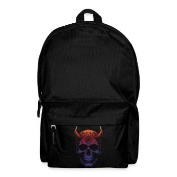 Totenkopf mit Hörnern - Rucksack - Schwarz - Vorne