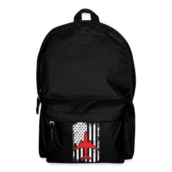 USA Patriotischer Flugzeugliebhaber - Rucksack - Schwarz - Vorne