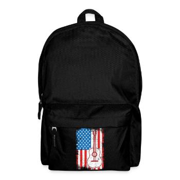 US Flagge Gitarrist - Rucksack - Schwarz - Vorne