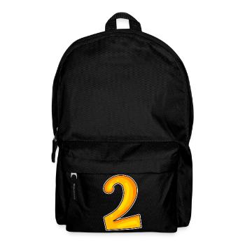 Zwei - 2 - Nummer Zahl - Rucksack - Schwarz - Vorne