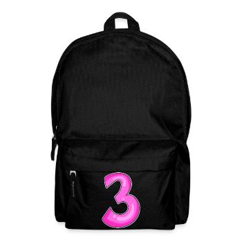 Drei - 3 - Nummer 3 - Zahl 3 - Rucksack - Schwarz - Vorne