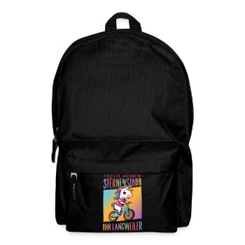 Süßes Einhorn auf Fahrrad - Rucksack - Schwarz - Vorne