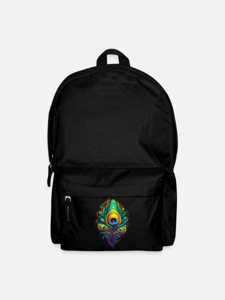 Pfauenfedern Federn Kugelschreiber - Rucksack - Schwarz