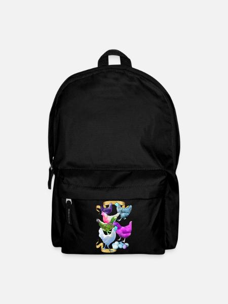 Alex' Hühner in funky Farben - Rucksack - Schwarz