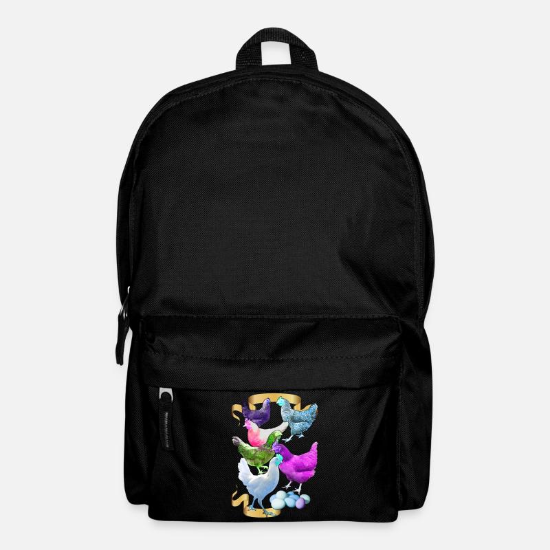 Alex' Hühner in funky Farben - Rucksack - Schwarz
