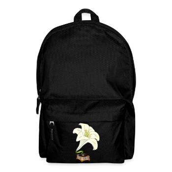 Lily as Gramophone – Nostalgic Floral Design - Backpack - black - Front