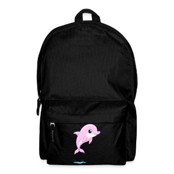 Babyrosa Delfin, der aus dem Wasser springt - Rucksack - Schwarz - Vorne