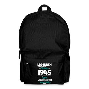 80th Birthday - Legends Were Created in October 1945 - Backpack - black - Front