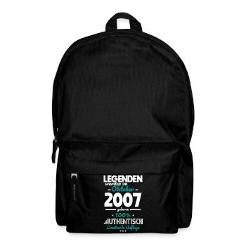 18th Birthday - Legends were made in October 2007 - Backpack - black - Front