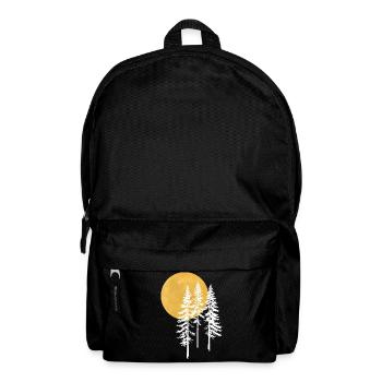 Sonnenbeschienene Kiefern Silhouette - Rucksack - Schwarz - Vorne