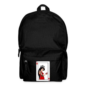 Carte Dame de Coeur punk - Sac à dos - noir - Devant