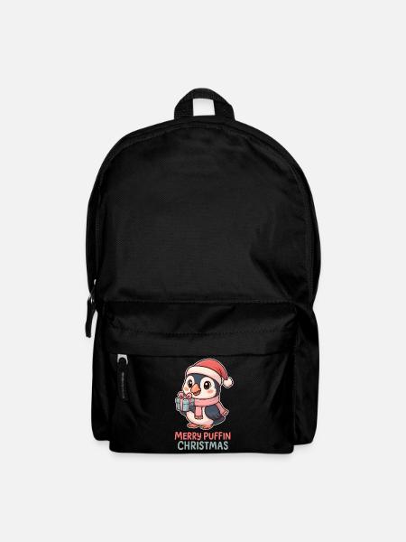 Puffin Christmas Cute - Backpack - black