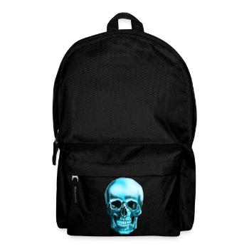 Blue skull neon print - Backpack - black - Front