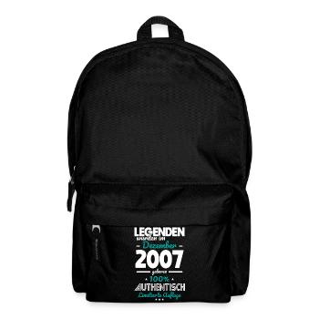 18th Birthday - Legends were made in December 2007 - Backpack - black - Front