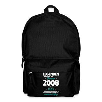 18. Geburtstag - Legenden wurden im Januar 2008 - Rucksack - Schwarz - Vorne