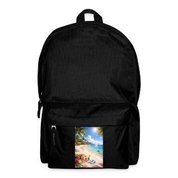Paradis des palmiers de rêve de plage tropicale - Sac à dos - noir - Devant