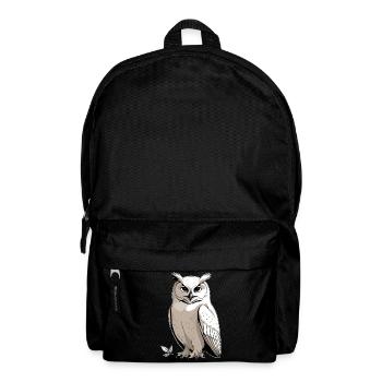 Eulenportrait mit ernster Mimik - Rucksack - Schwarz - Vorne