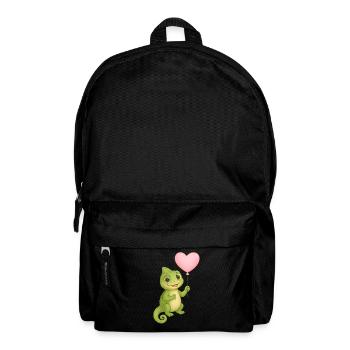 Little chameleon with heart balloon - Backpack - black - Front
