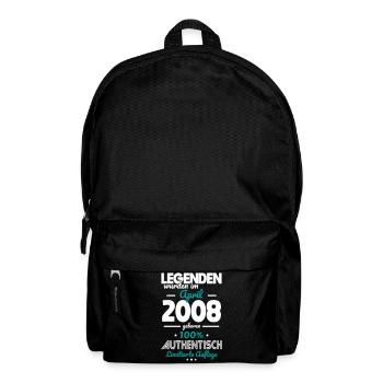 18. Geburtstag - Legenden wurden im April 2008 - Rucksack - Schwarz - Vorne