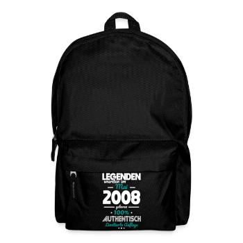 18. Geburtstag - Legenden wurden im Mai 2008 - Rucksack - Schwarz - Vorne
