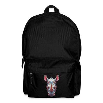 Ornate Rhino Portrait - Psychedelic Spirit Mask - Backpack - black - Front