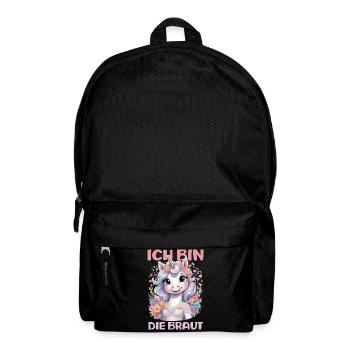 Ich Bin Die Braut Jga Einhorn Blumen Hochzeit - Rucksack - Schwarz - Vorne