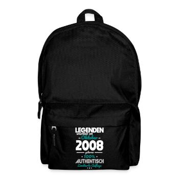 18. Geburtstag - Legenden wurden im Oktober 2008 - Rucksack - Schwarz - Vorne